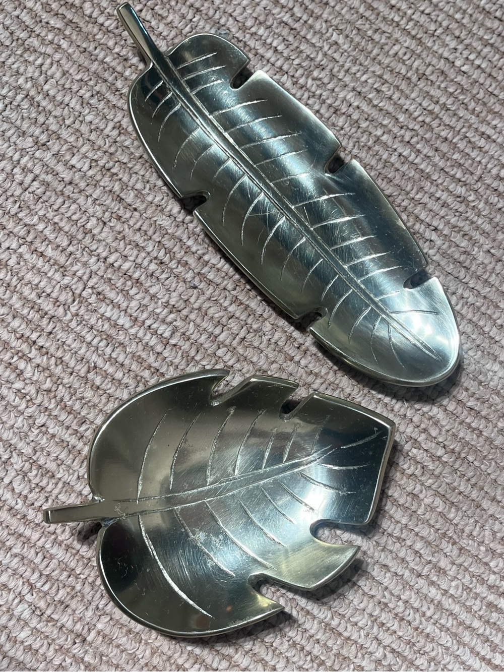 Anthropologie Brass Leaf Trinket Trays